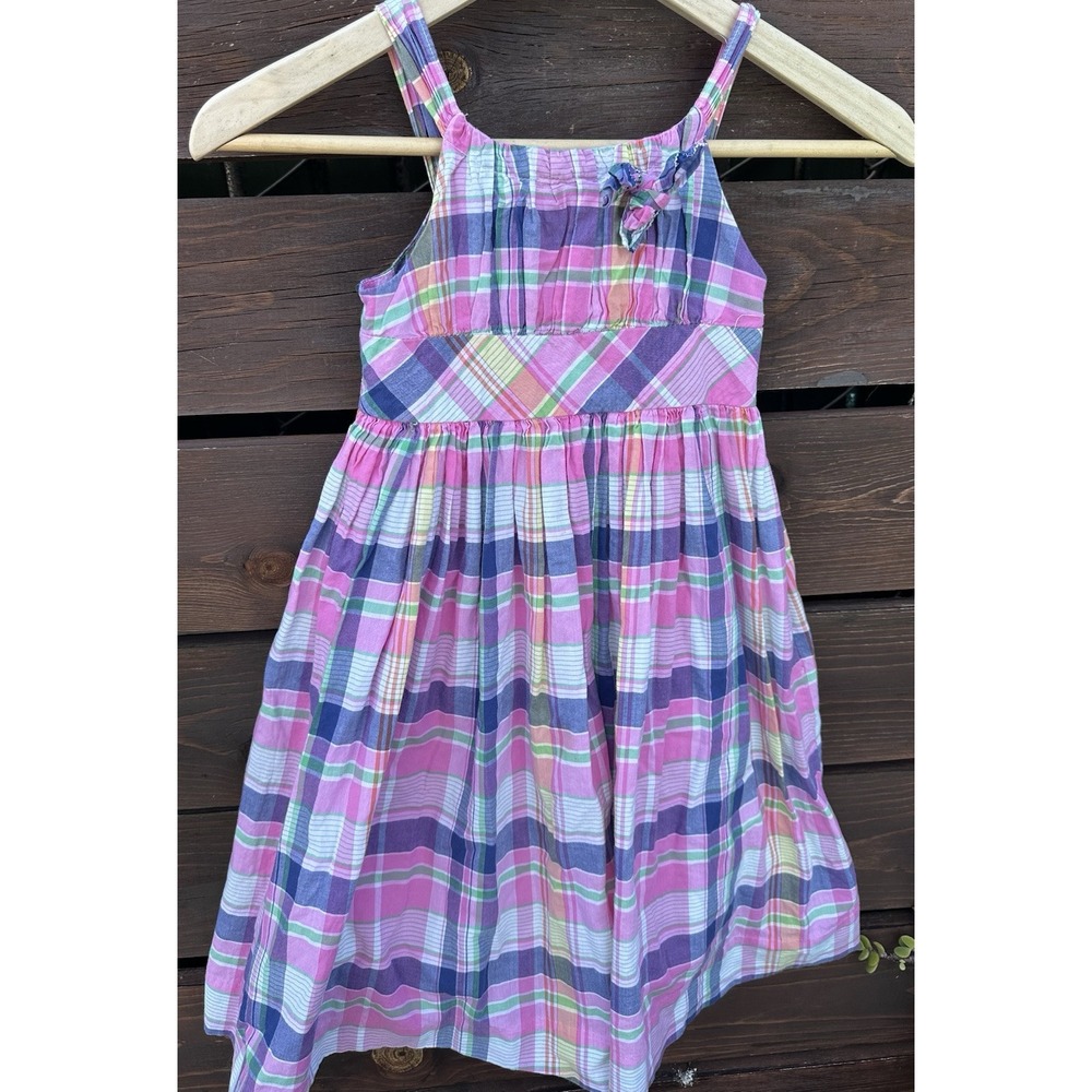 Polo Ralph Lauren Girls Pink Plaid Fit & Flare Dress Size 5